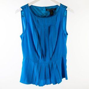 Marc by Marc Jacobs Teal Silk Pleated Peplum Blouse
